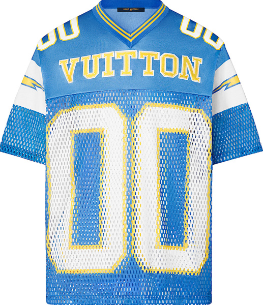 Louis Vuitton Light Blue And Yellow Lightning 00 Football Jersey 1a9swd
