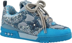 Louis Vuitton Light Blue Crystal Lv Skate Sneakers