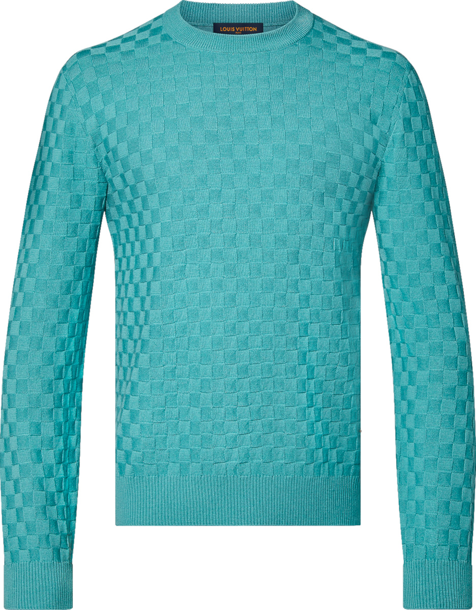 Louis Vuitton® Damier Wool Long-sleeved Crewneck Anise. Size Xs in 2023