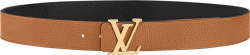 Louis Vuitton Light Brown And Gold Lv Initiales Belt M9151u