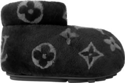 Black Shearling 'LV Footprint' Boots