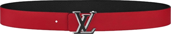 Louis Vuitton 'lv Tilt' Buckle Red Leather Belt