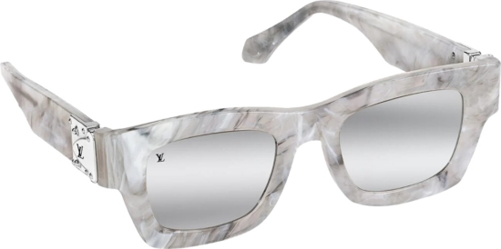 Louis Vuitton White Marble 'Charleston' Sunglasses | Incorporated Style