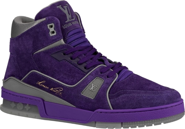 Louis Vuitton Men Purple Suede Sneaker Boot