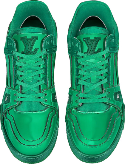 Louis Vuitton Metallic Green Lv Trainer Sneakers
