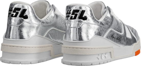 Louis Vuitton Metallic Silver Trainer Sneakers
