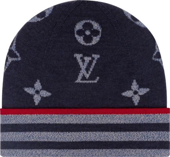 Louis Vuitton Monogram And Stripes Knit Hat