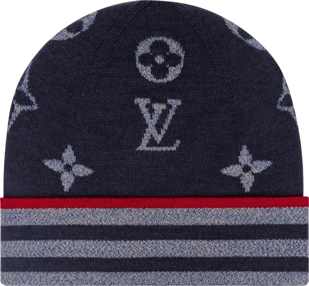 lv monogram beanie blue