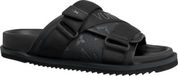 Louis Vuitton Monogram Print Black Sandals