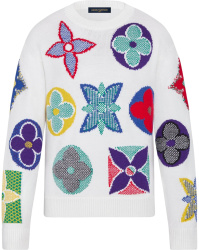Louis Vuitton Multicolor Monogram White Sweater