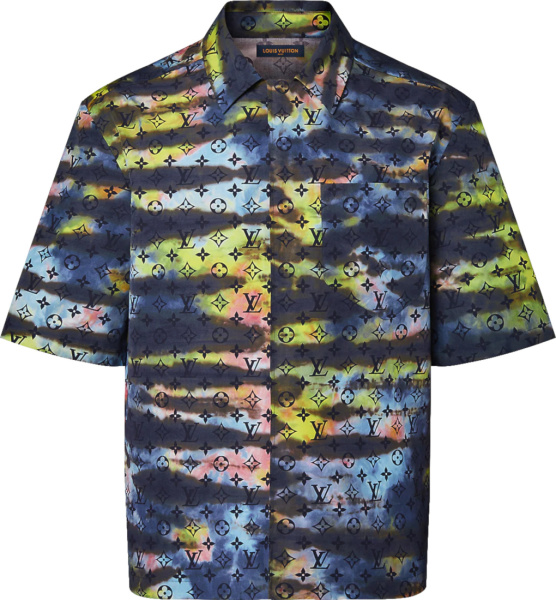 Louis Vuitton Multicolor Tie Dye Monogram Zip Shirt 1a9a2k