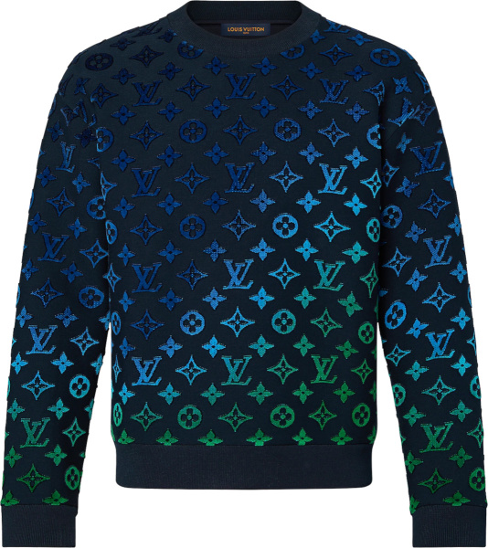 Louis Vuitton Navy And Gradient Neon Monogram Sweatshirt 1a9glf