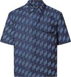 Louis Vuitton Navy Blue Denim Diamond Stripe Shirt
