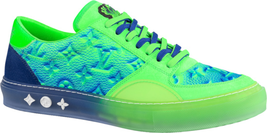 Louis Vuitton Neon Green And Blue Monogram Lv Ollie Sneakers