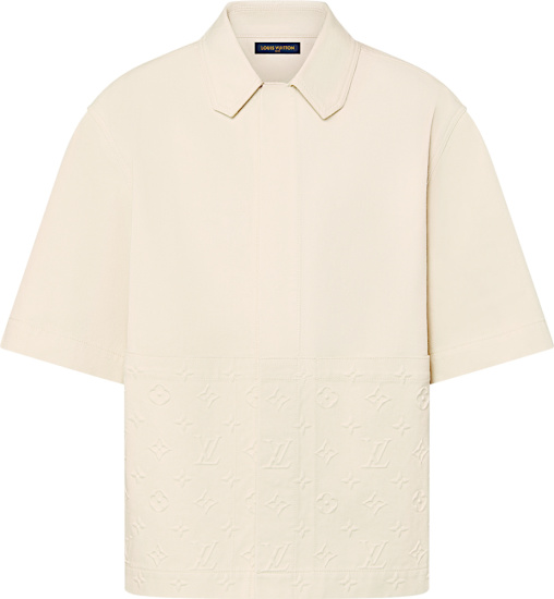 Louis Vuitton Off White Monogram Workwear Short Sleeve Shirt 1aauo8