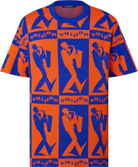 Louis Vuitton Orange And Black Jazz Flyers Logo T Shirt