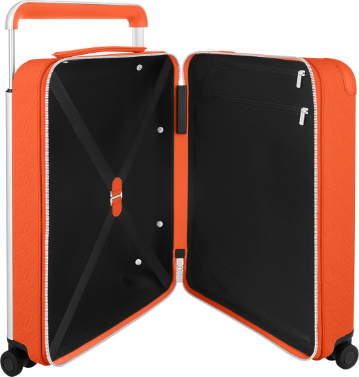 Louis Vuitton Orange Leather Monogram Horizon 55 Rolling Luggage