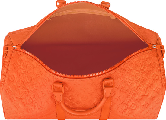 Louis Vuitton Orange Monogram Leather Keepall 50 Duffel Bag