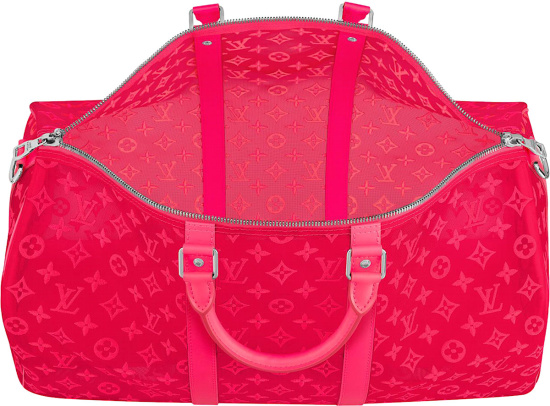 Louis Vuitton Pink Mesh Monogram Keepall 50 Duffle Bag