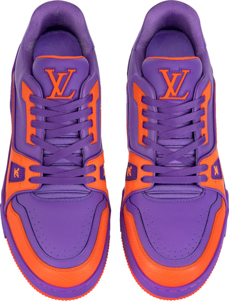 Louis Vuitton Purple And Orange Lv Trainer Sneakers