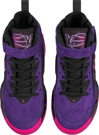 Louis Vuitton Purple And Pink Lv Trainer 2 Sneakers