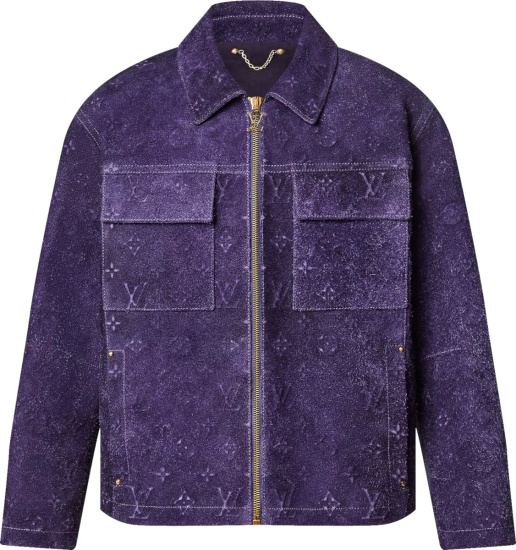 Louis Vuitton Purple Suede Monogram Workwear Jacket 1ab4qu