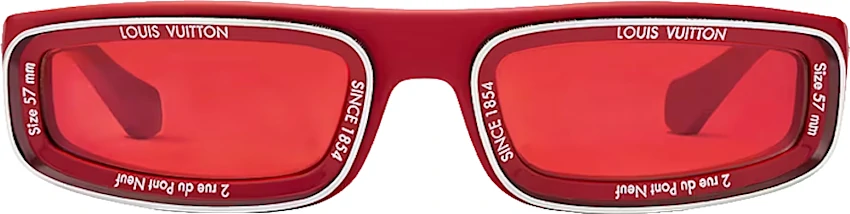 Louis Vuitton Red Lv Super Vision Low Square Sunglasses