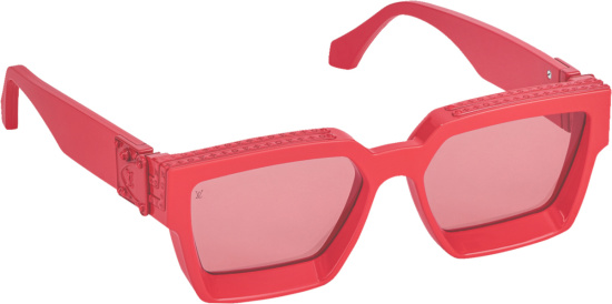 Louis Vuitton Red And Red Lens Square Sunglasses