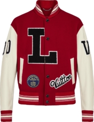 Louis Vuitton Red And White Varsity Jacket