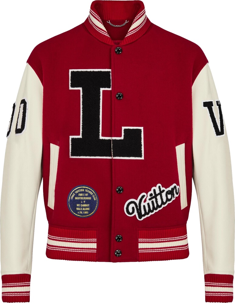 Louis Vuitton Red L-Patch Varsity Jacket | INC STYLE