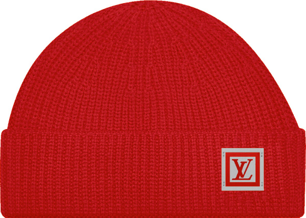 Louis Vuitton Red Knit Hipster Beanie