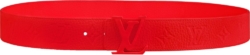 Red Monogram Leather 'LV Initials' Belt