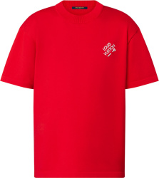 Louis Vuitton Red Staple Pin Logo T Shirt 1aa72o