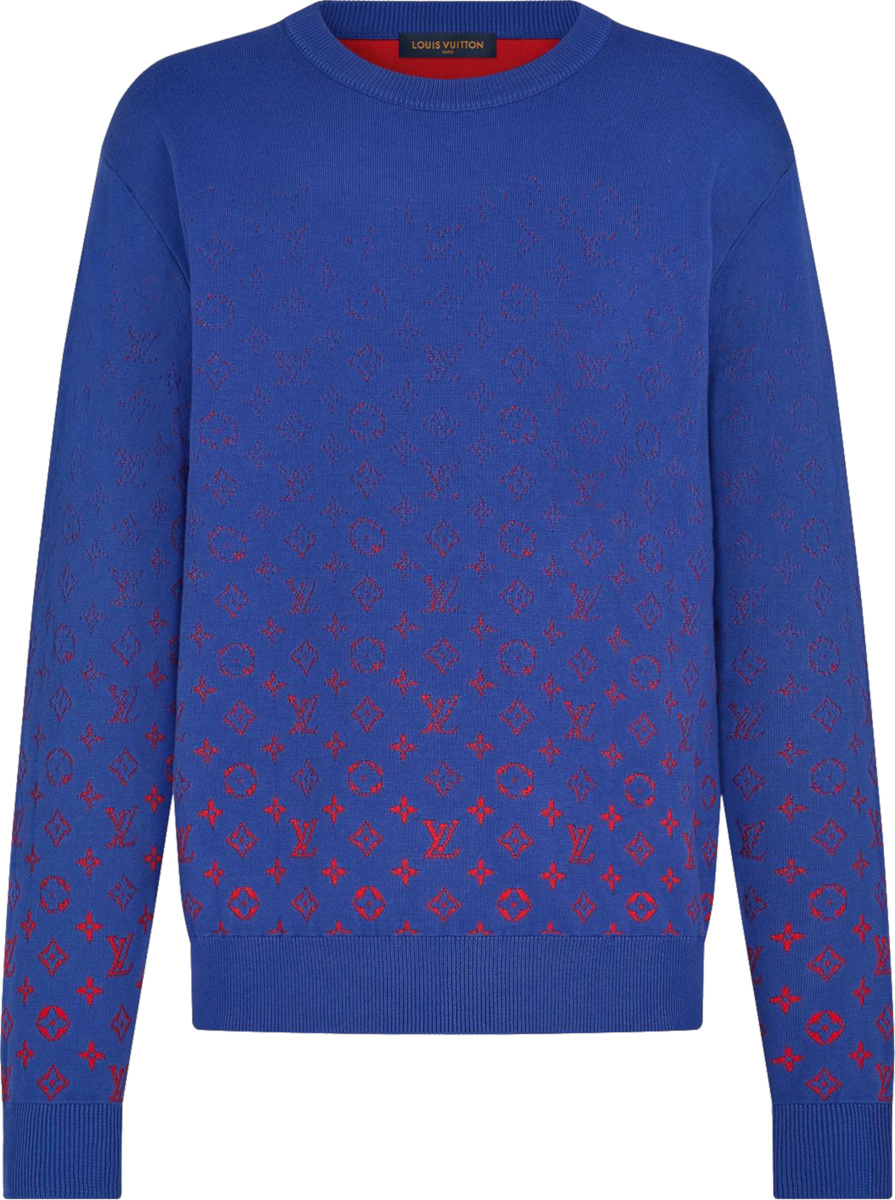 Louis Vuitton Blue & Red Gradient Monogram Sweater | Incorporated Style