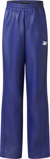 Louis Vuitton Royal Blue Leather Trackpants 1aa4k2