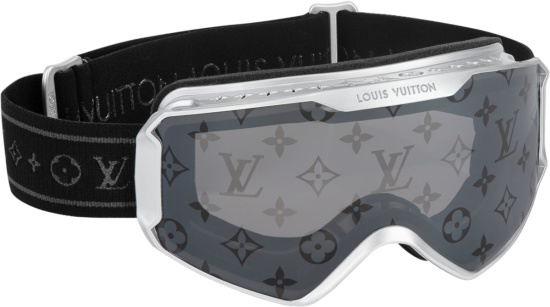 Louis Vuitton Silver And Black Monogram Lens Ski Goggles