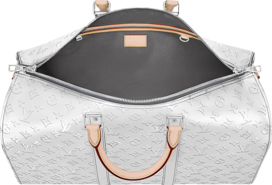 Louis Vuitton Silver Metallic Mirror Monogram Keepall 50 Duffle Bag