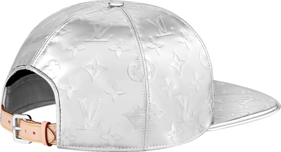 Louis Vuitton Silver Metallic Monogram Mirror Mirror Baseball Hat