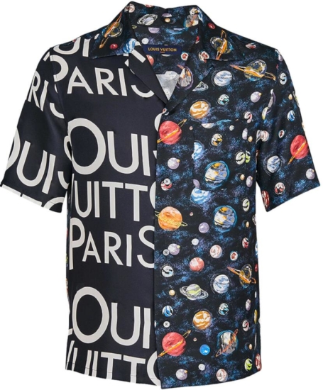 Louis Vuitton Logo & Galaxy Print Split Shirt | INC STYLE