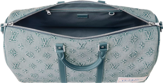 Louis Vuitton Washed Blue Monogram Denim Keepall 50 Duffle Bag