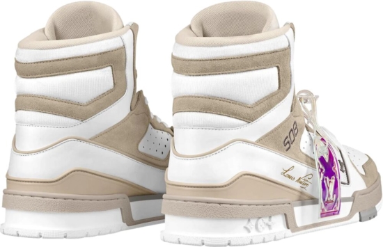 Louis Vuitton White & Beige 'LV Trainer' Sneaker Boot | Incorporated Style