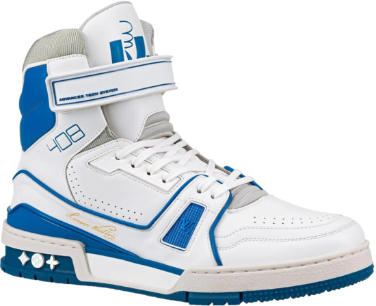 Louis Vuitton White And Blue Sneaker Boot 1a54jc