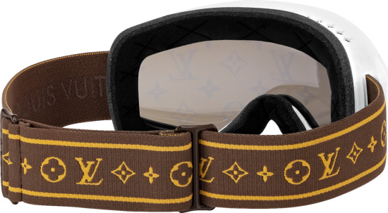 Louis Vuitton White And Brown Strap Ski Goggles