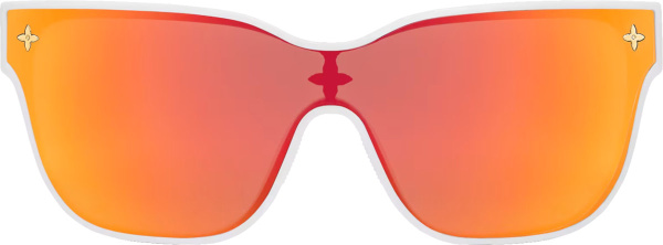 Louis Vuitton White And Orange Mirrored Shield Sunglasses