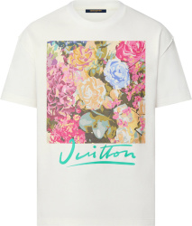 White 'Flower Tapestry' Print T-Shirt