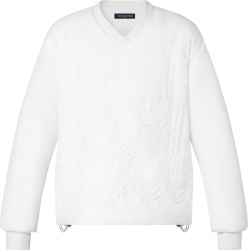 White 'LV Ornament' Padded Sweatshirt