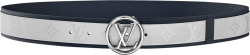 Louis Vuitton White Monogram And Navy Trim Lv Circle Belt M0129q