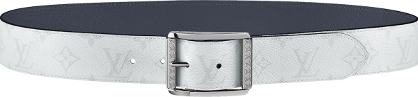 Louis Vuitton White Monogram Reverso T Buckle Belt