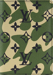 Louis Vuitton X Murakami Green Camouflage Monogram Passport Cover