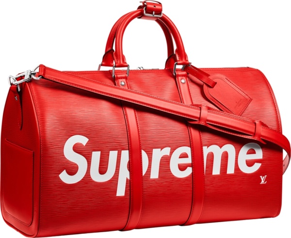 Louis Vuitton X Supreme Red Duffle Bag